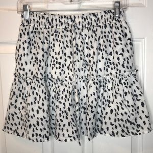 Princess Polly White Mini Skirt with Black Spot Print